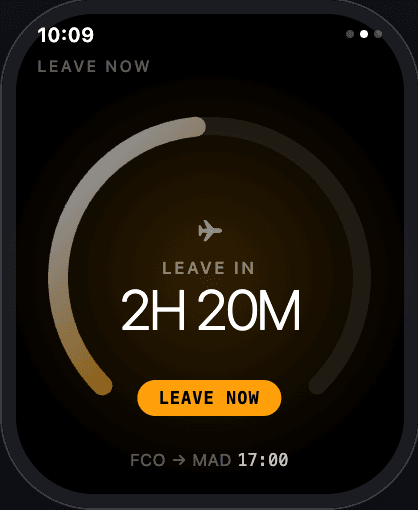 weekprint Watch Journey — Leave now
